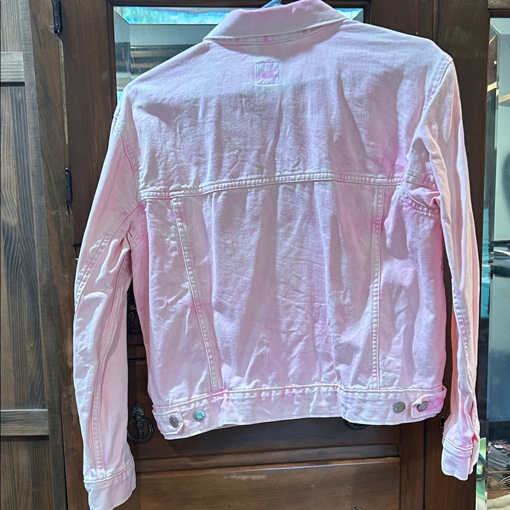 GAP Women's Tie-dyed Light Pink Jean Jacket - Picture 4 of 9